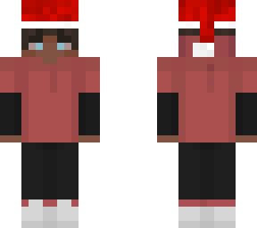 red hoodie with santa hat