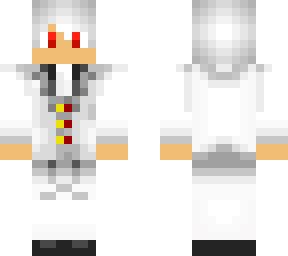 white suit with red eyes