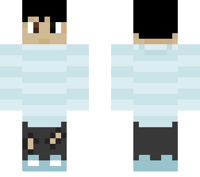 blue striped masked