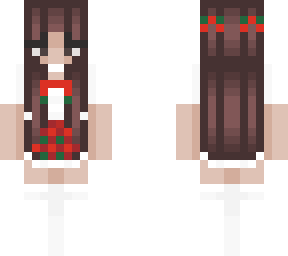 christmas girl with maroon hair