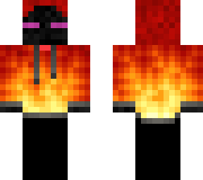 enderman with a fire hoodie