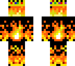 fire with a black background with crown
