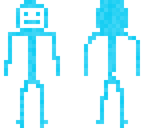 just a blue stick person
