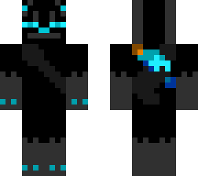 neon cyan enderman cat warrior