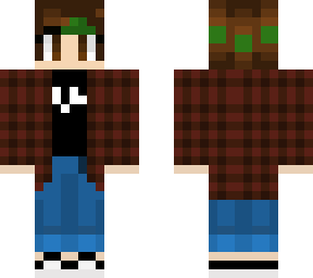 person skin, flannel a=with brown and green hair