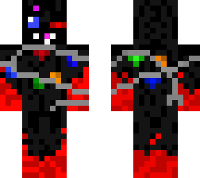(edited) flaming enderman with half of a cat mask on with christmas light.