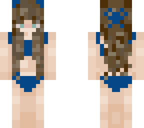 blue bow with long hair