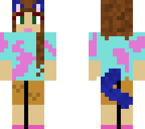 cat girl in tourist suit