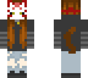 cat girl with kitsune mask - black sclera ver.