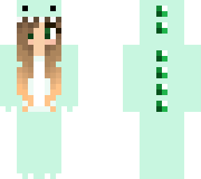 cute mint dino girl skin