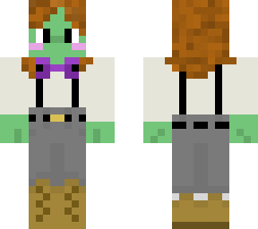 goblin but woman with suspenders