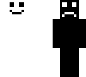 half black half white smile face