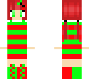 skinmas day 17 red and green girl