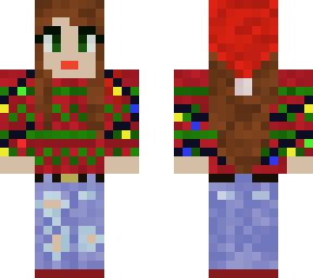 christmas girl w hat and lights