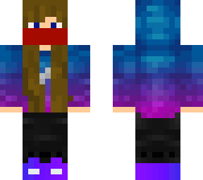 galaxy hoodie girl with mask