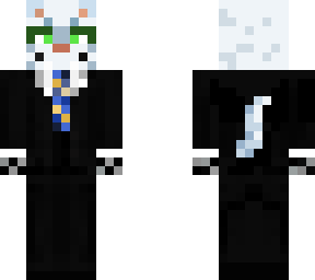 white cat in suit