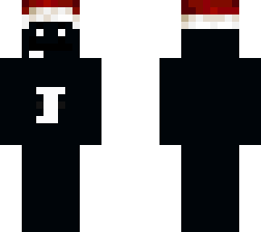 all black with face and santa hat