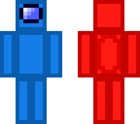 blue and red among us skin