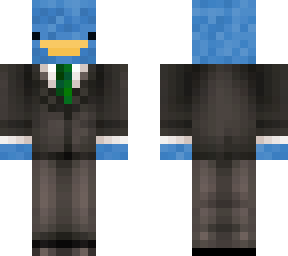 blue duck in suit