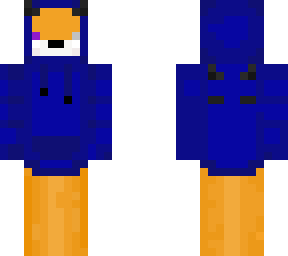 fox in a blue hoodie