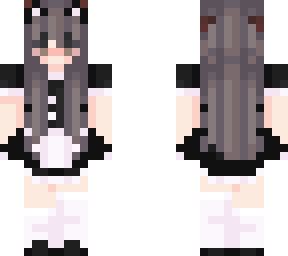 maid outfit with purple hair