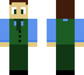 man with blue and green suit