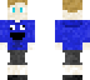 person in cookie monster jacket