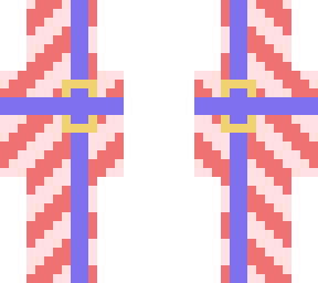 present / gift with candy cane wrapping paper.