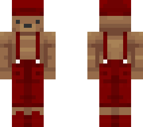 red overall bear