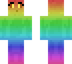 slime girl rainbow and her eyes glow