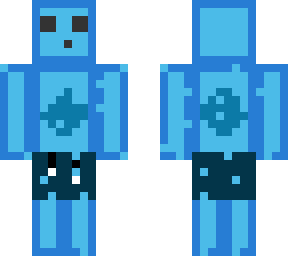 a very bad blue slime in a swuimsuit