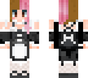maid skin with pink and brown hair