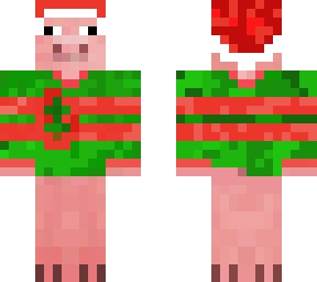 pig in sweater and hat