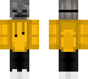 skeleton mask hoodie, black and yellow/gold