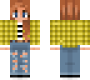yellow plaid shirt girl
