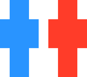 blue purple and red
