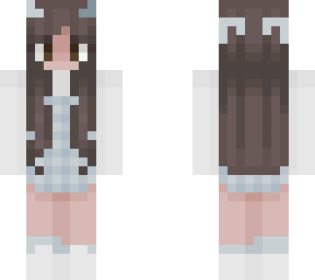 cute blue outfit with brown hair and brown eyes