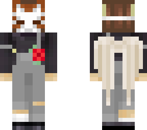 kitsune maks, horns, wings and overalls