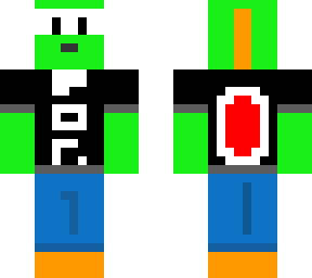 lime yoshi with cloaths