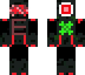 ruby armor with emerald sword