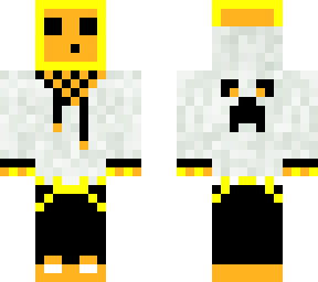 yellow/orange slime with creeper hoodie