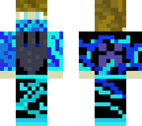 blue and black charecter with hoodie and mask (3d version)