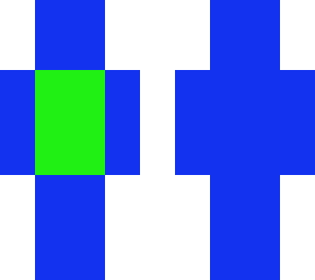 blue and green man