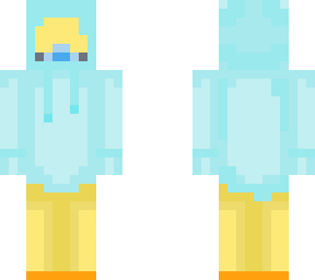 blue duck in hoodie with mask
