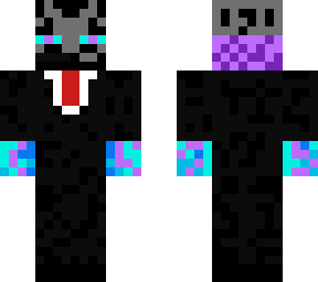 blue enderman in a suite