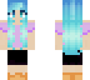 blue haired girl.