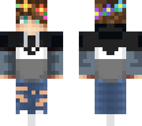 cute hoodie boy with flower crown by travos