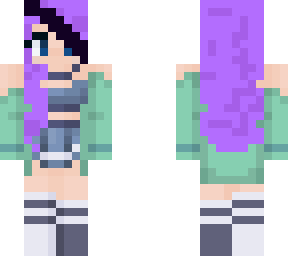cute purple hair girl with dark blue eyes