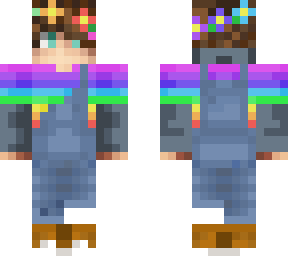 cute rainbow hoodie and flower crown with dungaree boy by travos