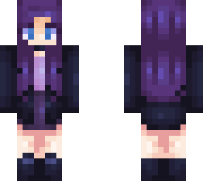 dark purple hair girl cute